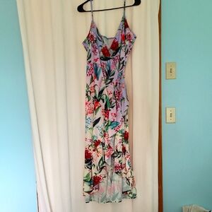 Tropical Print Wrap Dress - Brand New